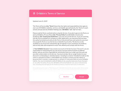 Daily UI Day 89 - Terms of Service dailyui dailyuichallenge ui design