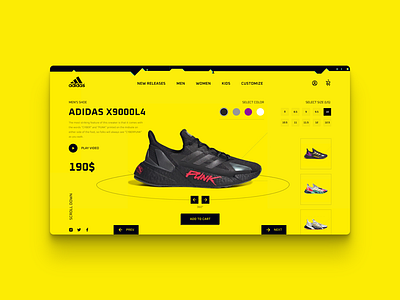 ADIDAS & Cyberpunk 2077 adidas card design cyberpunk design shop shot sneakers ui web