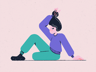 quarantine outfit of the day digitalart drawing fun girl hair illustration procreate procreateapp quarantinelife sweatpants vectorart