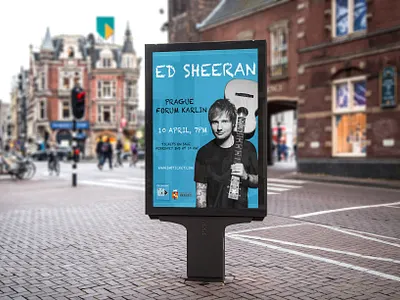 Billboard billboard concert design edsheeran poster sheeran singer square street vector