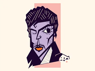 Prince Illustration artist design guitar guitarist illustration music prince purple vector