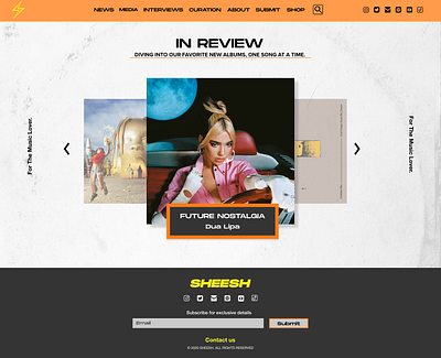 Design for a page that reviews music albums design music slider design ui design webdesign