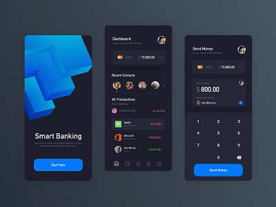 Banking App app bank app banking app dark app dark mode dark theme dark ui finance finance app fintech fintech app ui ux