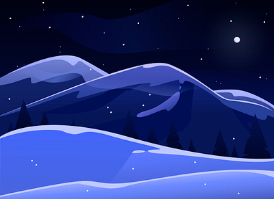 Moonlit night art design digital art flat illustration landscape landscape illustration vector vector art vector artist