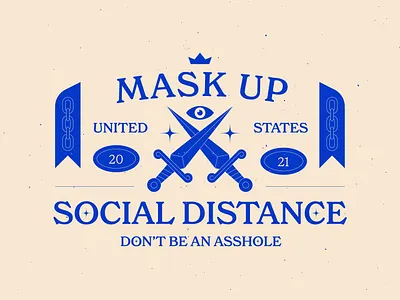 Mask Up branding lettering logo print texture typography