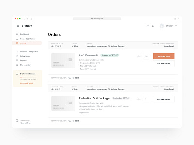 Orders page (IoT software) admin clean dashboard figma iot iot app minimal orders prototype saas software ux ux design web app web application design