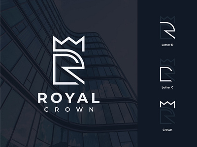 Royal Crown abstract boutique business company creative crown design elegant estate gold hotel icon king logo luxury modern real royal vector vintage