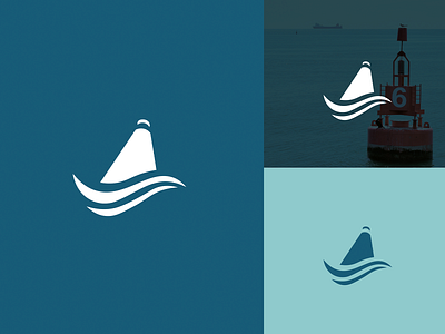 buoy on waves logo branding branding and identity buoy design icon logo logodesign sea wave