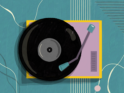 Vinyl Record Illustration abstract lines adobe photoshop design graphic designer illustration line art vector vinyl record