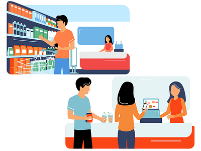 series of illustrations for the website branding couple design flat illustration ui ux vector web