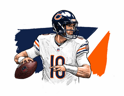 Trubisky chicago bears digital football illustration trubisky