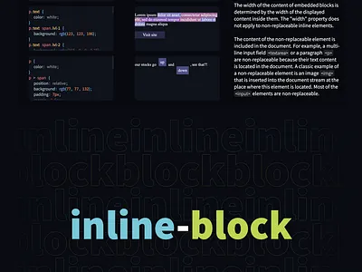 Block, inline and inline-block elements - website - "poster" after effects animation block css development html inline inline block java script web
