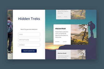 Hidden Treks Landing Page Brief brief briefbox design hiking ui