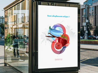 Poster Juice Sweetzy blue cloud creative design fruit graphic design illustrator java juice licorice photoshop poster design red tropical unusual