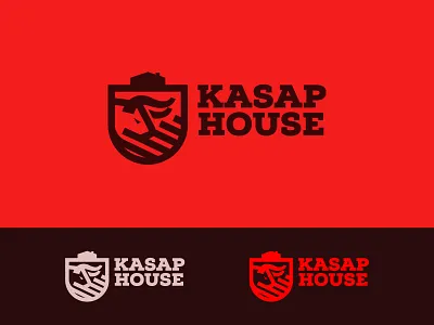 Butcher house barn brand bull bull logo butcher cow creative design horn house icon logo mark negative space village