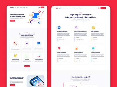 Services | Growth - Marketing Agency Webflow Template agency analytics chart digital marketing growth home homepage landing landing page landingpage marketing seo social media web web design webdesign webflow website