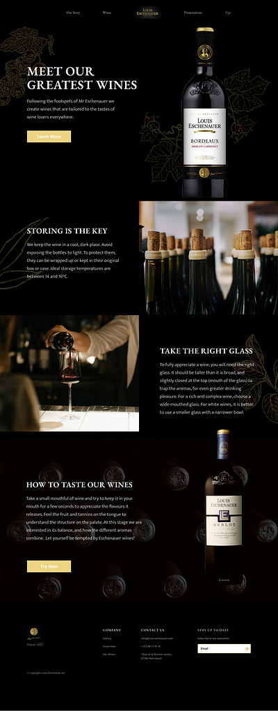 Louis Eschenauer Wine Website Concept design gastronomy ui ux webdesign website website design wine winery