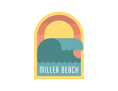 Miller Beach Sticker beach branding logo minimal sticker surf wave