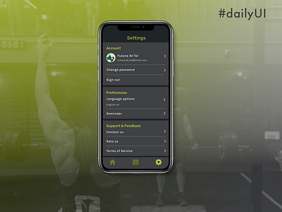 Daily UI 007 dailyui dailyui 007 dailyui007 dailyuichallenge settings ui