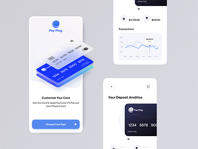 💳 PayPing Bank App Conceptual Design apple apple pay bank banking banking app concept credit card design figma finance finance app financial fintech mastercard minimal neobank paypal ui ux visa card