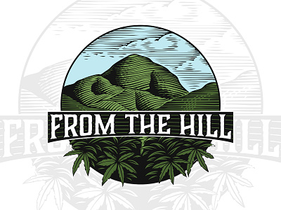 From The Hill handdrawn illustration logo vintage vintagelogo