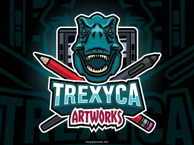 New Trexyca Artworks Logo 2021 cartoon dino dinosaur esport logo logodesign rex trex tyrannosaurus tyrannosaurusrex vector