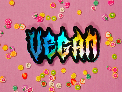 Vegan Goth Illustrative Type goth hand type heavy metal font heavy metal type plant based vegan vegan art vegan goth vegan logo veganism