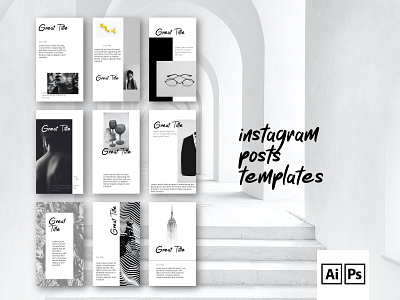 Social Media Pack branding design frame instafeed instagram grid instagram template logo photoshop posts typography