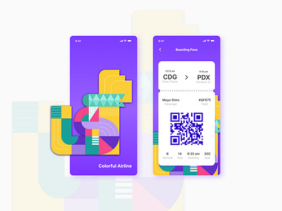 Daily UI #24: Boarding Pass app art boardingpass dailyui flat illustration illustrator minimal ui ux web