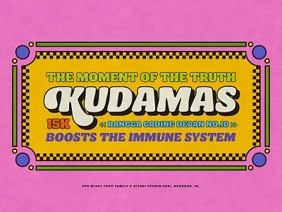 Kudamas 60s 70s aiyari baloon display font font design font family funk groovy open type retro sans type typedesign typeface typography vintage