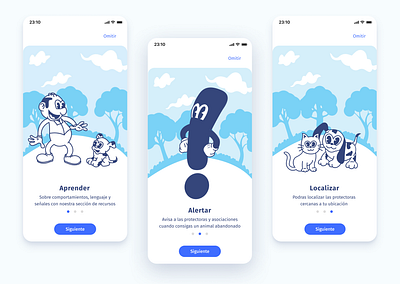 Onboarding app design figma illustration inkblot mobile onboard pets product design