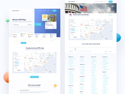 ATM Cryptocurrency finder atm atmfinder bitcoin bitcoin services bitcoin wallet clean cryptocurrency design desktop finder header homepage map minimal ui usa ux web webdesign