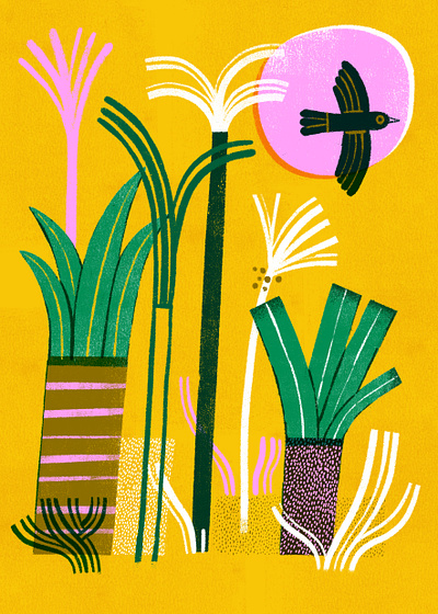 Yellow Jungle colourful digital art illustration jungle procreate summer