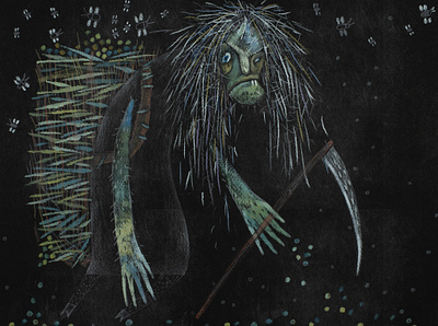 Cholera - Belarusian Mythology Creature book illustration character children book illustration childrens book cholera creature creature design evil gouache illustration mythology tempera
