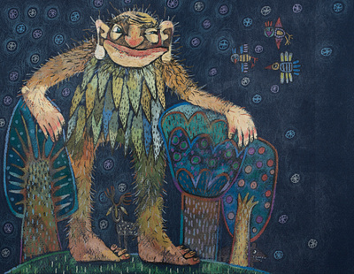The Spirit of Forest - Belarusian Mythology Creature book illustration character design children book illustration childrens book creature creature design forest illustration mythology pencils spirit