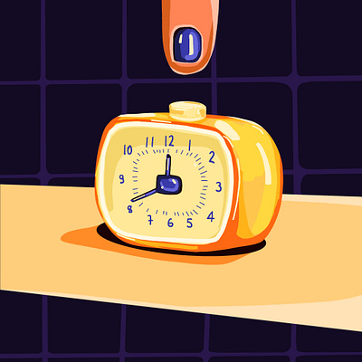 Yellow Alarm Clock 2d art alarm clock digitalart illustration art procreate shutup trippy yellow