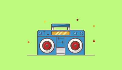 Tape recorder audio flat design icon illustration illustrator logo music song sound vector