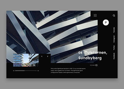 Architectural Layout for P architecture black buildings design landingpage minimal sundbyberg tuletornen ui website