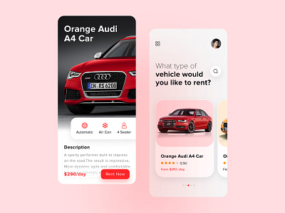 Car Rental App app concept application car rental app cars clean ui creation development figma icon minimal mobile app rent app rental app ui ux