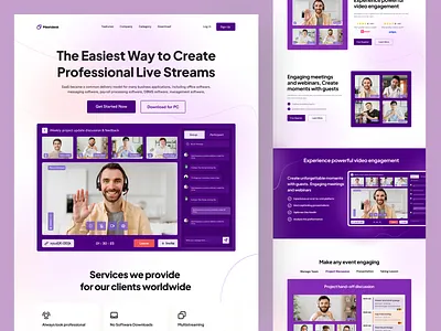 Meetdesk - Video Conference Web UI chat live stream meet meeting dashboard meeting room meetup saas seminar video call video conference zoom