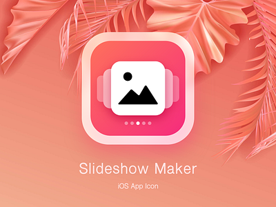 iOS App Icon for Slideshow Maker Logo Design app design app designer app icon app logo apple best design best logo branding games illustration ios app design logo design logo design branding logo designer logodesign logos multimedia tropical leaves ux vibrant