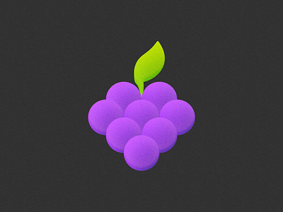 Grape! brand branding fruit gradient grain grape grapes icon illustration leaf logo logo design mark noise symbol texture violet wine