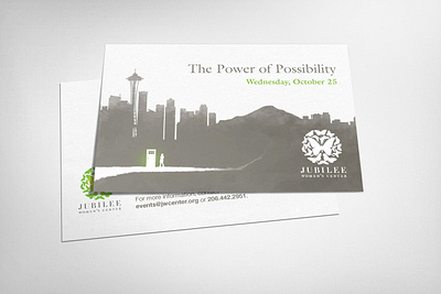 Jubilee Women's Center Invite illustration mailing design nonprofit print design seattle