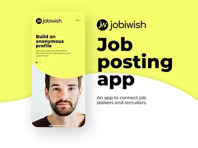 Jobiwish - Job posting app app art direction branding ios app job application job board logo mobile app product design uix ux