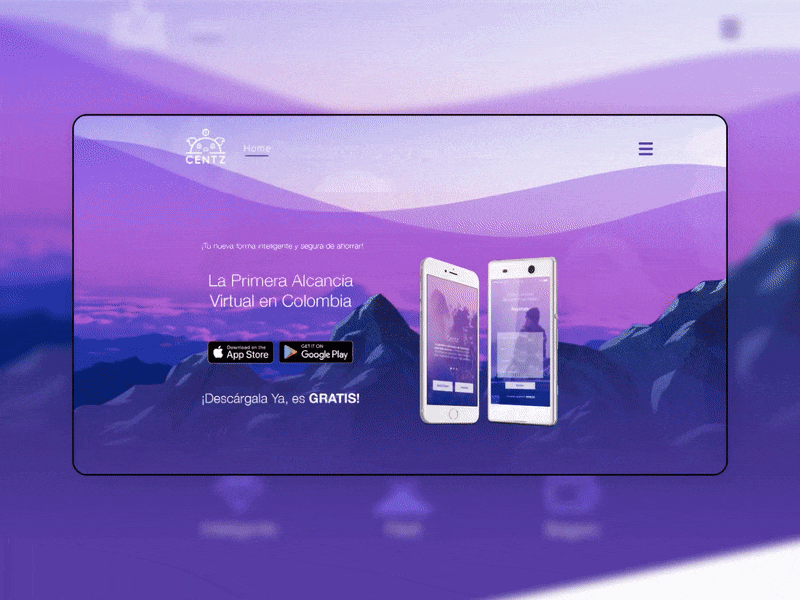 Landing Centz app app design ui ux web website