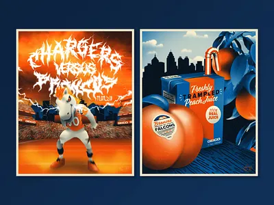 2020 Denver Broncos Game Day Posters football illustration nfl posters procreate sports sports design