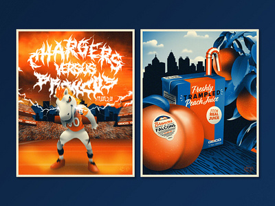 2020 Denver Broncos Game Day Posters football illustration nfl posters procreate sports sports design