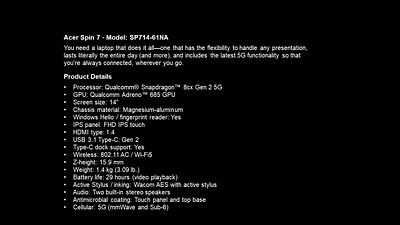 FINAL Acer Spin 7 Model SP714 61NA