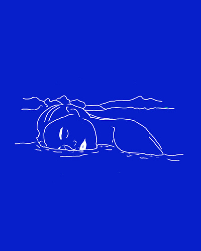 Illustration blue design girl illustration illustration art minimal sketch water