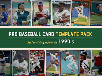 1990's Pro Baseball Card Templates